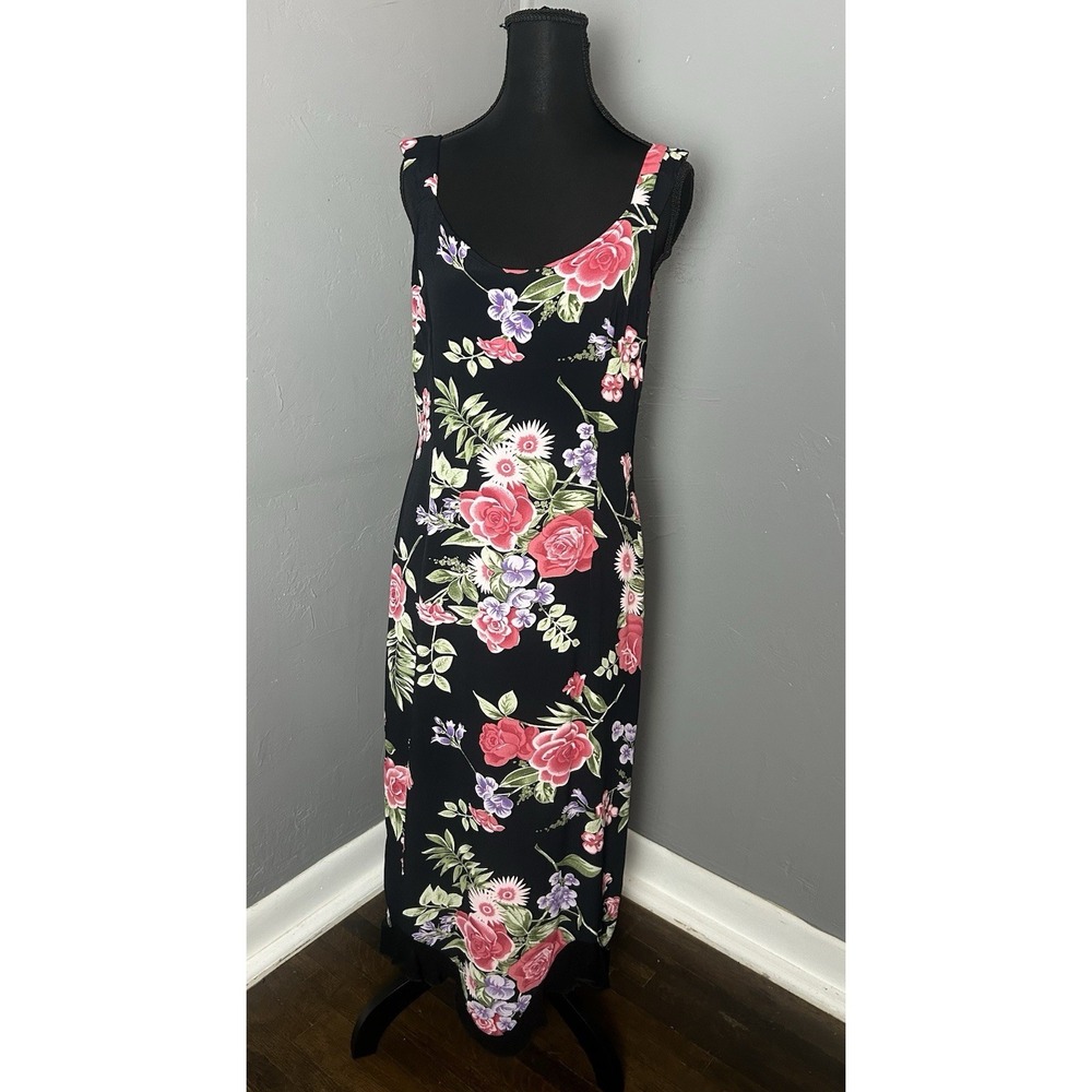Floral Dress Size S flowy 100 Rayon Sleeveless Midi dream drape‎ spring summer
